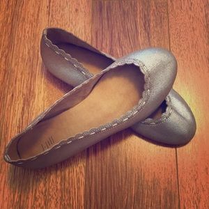 J. Jill Scalloped Metallic Ballerina Flats
